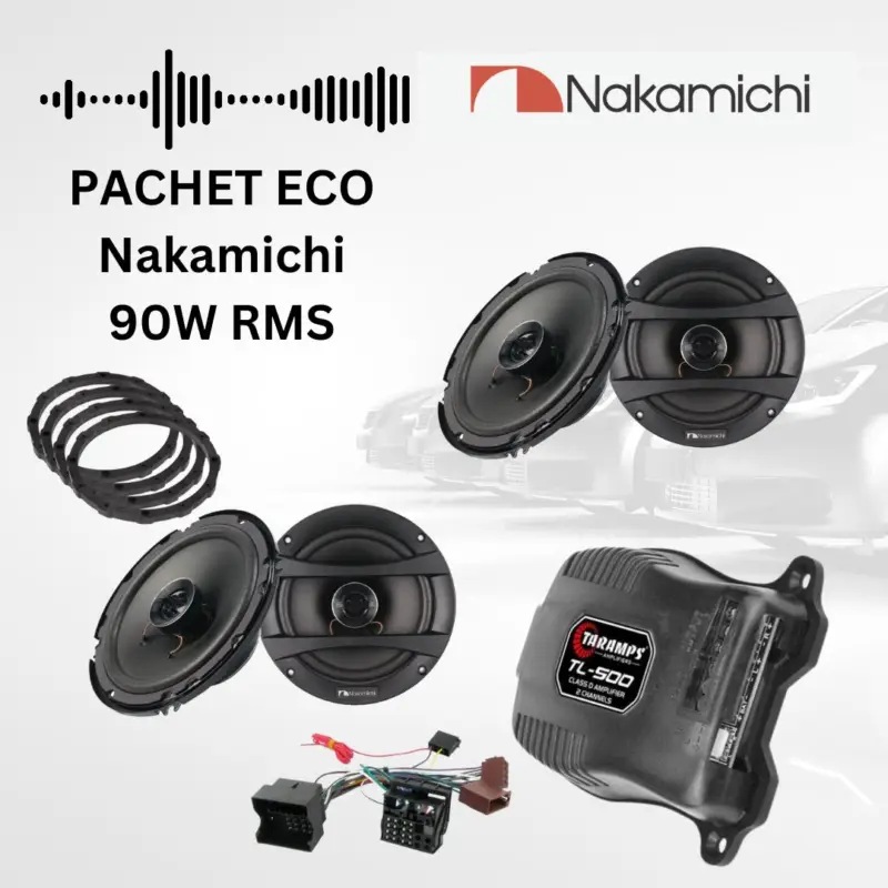 Transport gratuit Pachet difuzoare auto față-spate 165 mm cu amplificator TL-500 plug&play