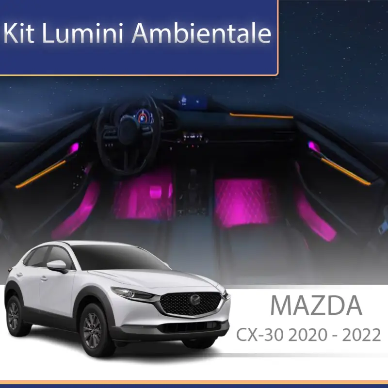 Kit lumini ambientale Mazda CX-30 2020-2024, control din telefon sau sistem original Ofertă de sezon