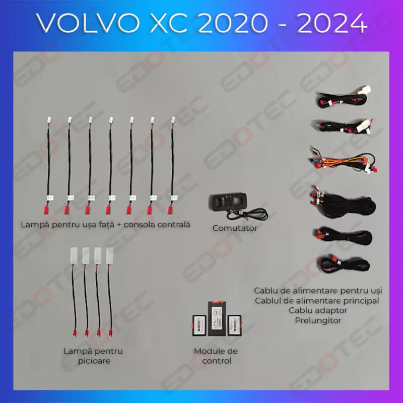 Nu rata Lumini ambientale Volvo XC40 2020-2024 dedicate, control telefon și sistem original