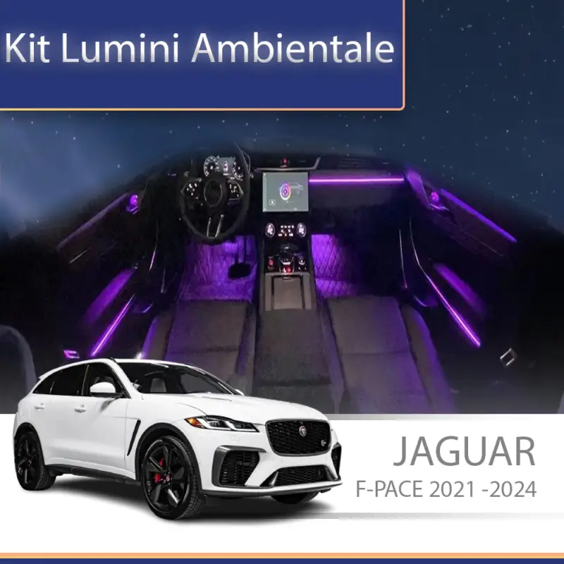Comandă acum Kit lumini ambientale Jaguar F-PACE 2021-2024, set complet RGB cu control