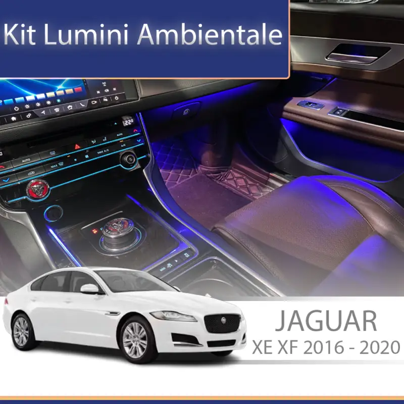 Lichidare de stoc Kit lumini ambientale Jaguar XE/XFL 2016-2020, control din telefon sau sistem original