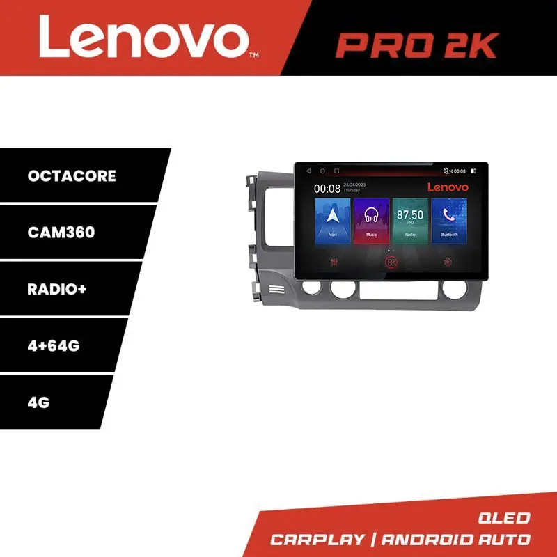 Premium Navigație Honda Civic 2005-2011 Lenovo PRO 13 inch 2K, 4GB+64GB, 4G