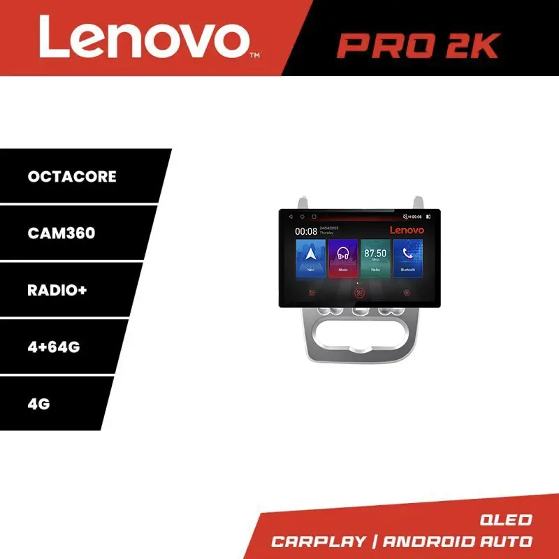 Ieftin Navigație Android Lenovo PRO 13 inch 2K pentru Dacia Duster 2010-2012, 4G, 4+64GB