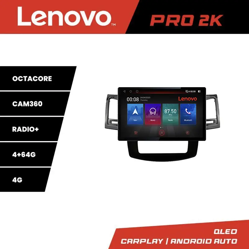 Navigație Toyota Hilux 2008-2014 Lenovo PRO 13 inch 2K, 4G, 4+64GB Disponibil imediat
