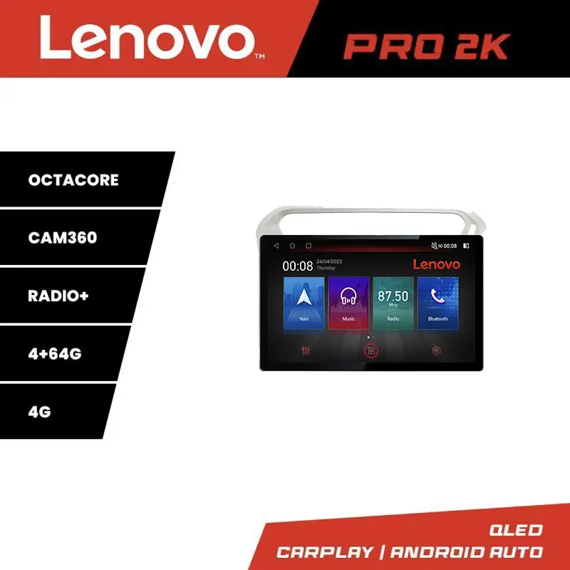 Ofertă exclusivă Navigatie Android 13 inch 2K Lenovo PRO 4+64GB pentru Peugeot 301 si Citroen C-Elysee