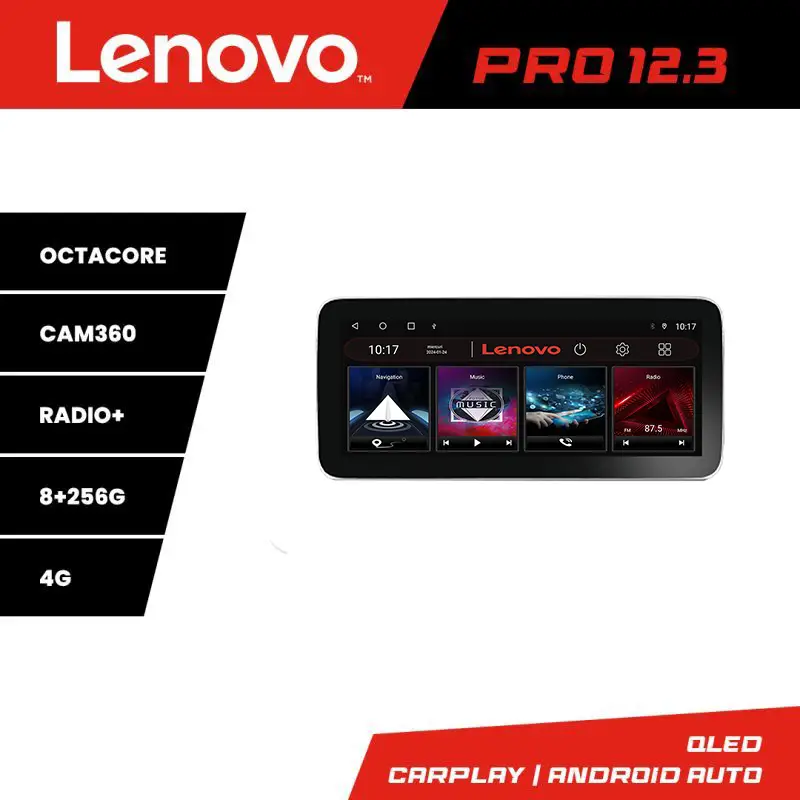 Navigație Android Lenovo Pro 12.3 inch QLED 8+256GB 4G pentru Chrysler Jeep Ieftin