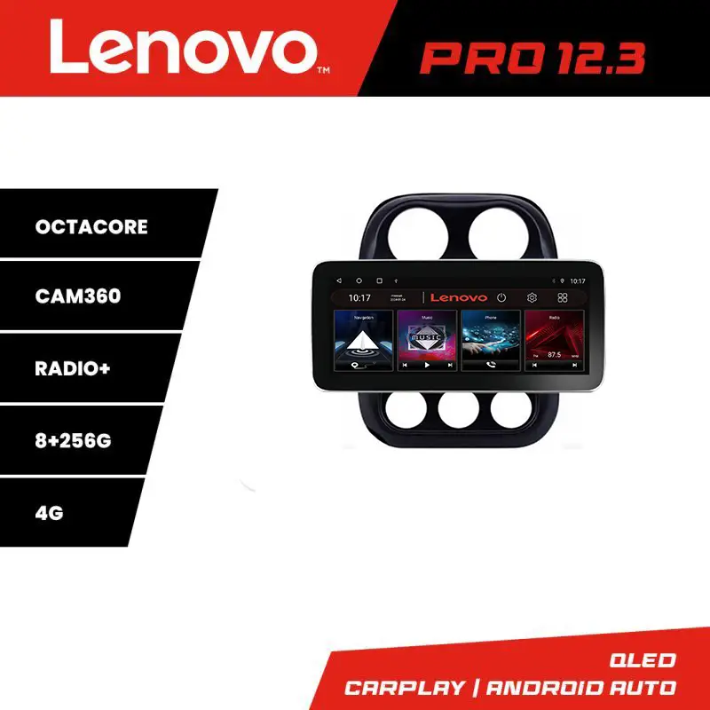 Livrare expres Navigație Android Jeep Compass 2010-2016, 12.3 inch QLED, 4G, 8GB+256GB