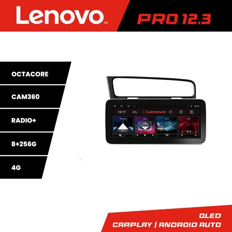 Preț mic Navigație dedicată VW Golf 7 Lenovo PRO 12.3 QLED, 8GB RAM, 256GB, 4G