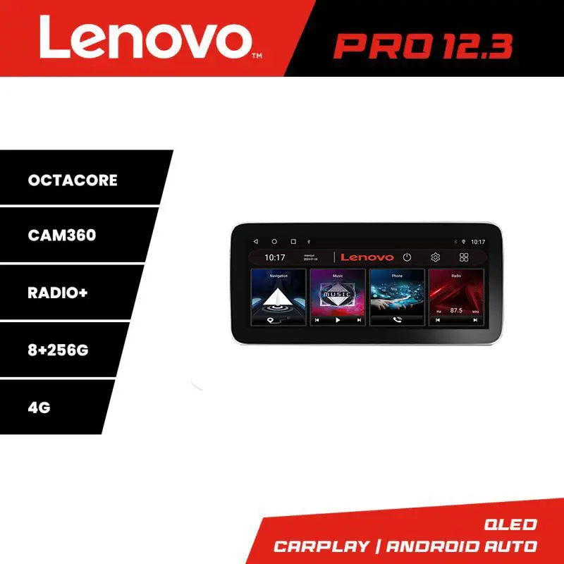 Navigatie Android Fiat 500X 2015+ Lenovo PRO 12.3 QLED 8+256GB 4G Cumpără acum