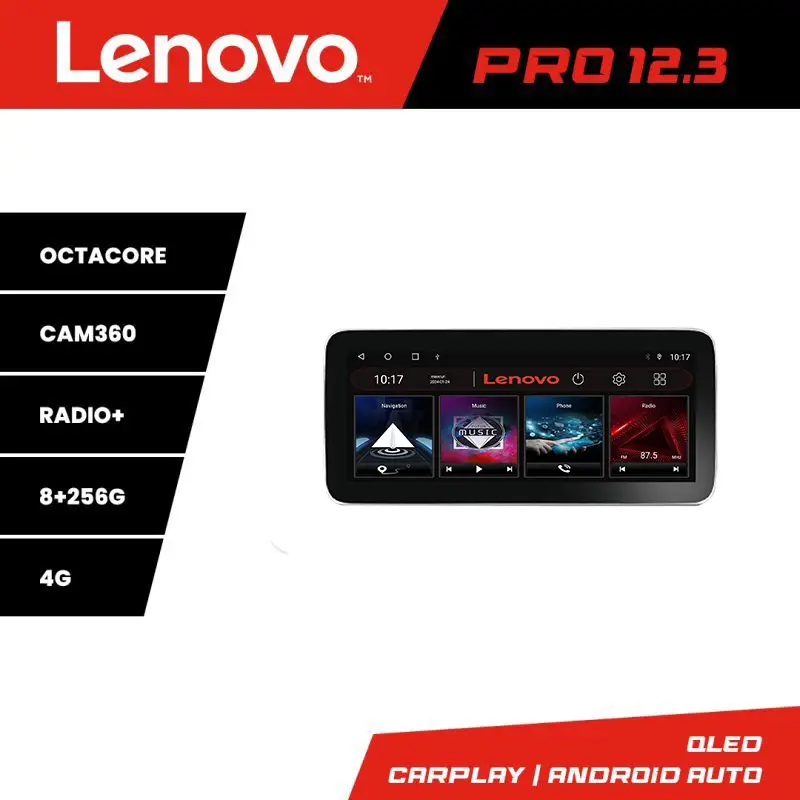 Ofertă limitată Navigatie Seat Ibiza 2017+ Lenovo Pro 12.3 QLED Android 8+256GB 4G DSP