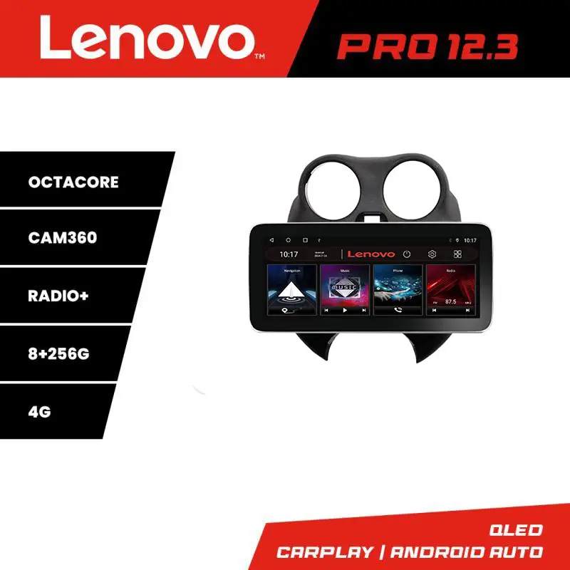 Navigatie Nissan Micra 2010-2014 Lenovo PRO 12.3 QLED 8GB+256GB 4G Retur ușor