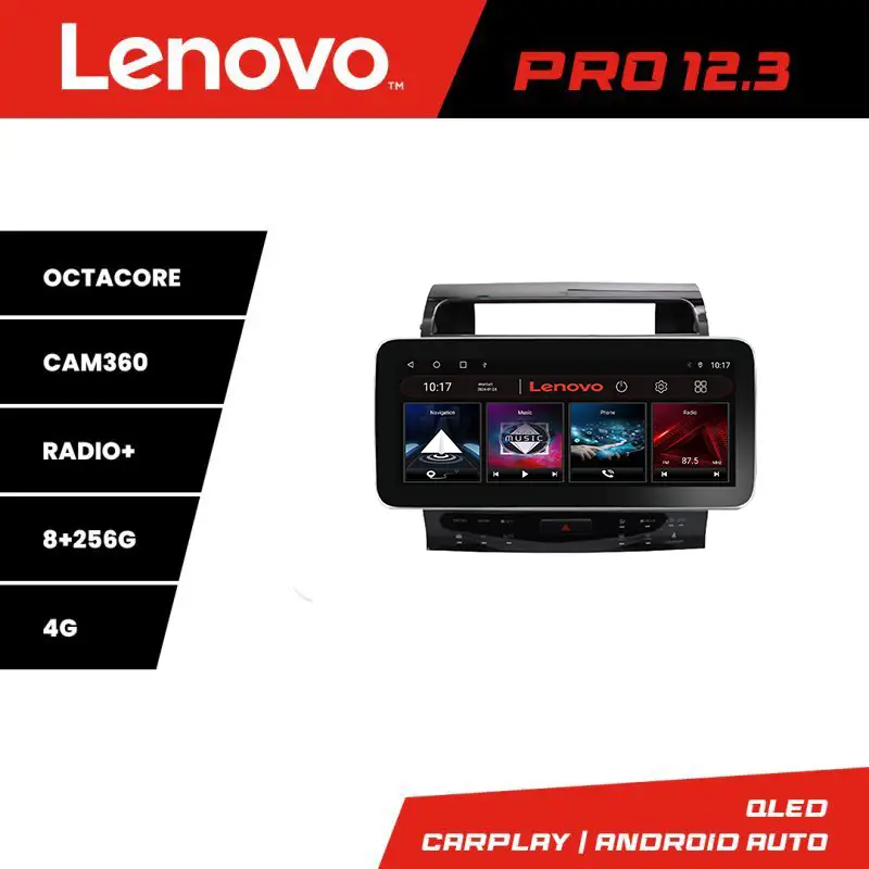 Navigație Toyota Land Cruiser 2008-2020 Lenovo PRO 12.3 inch QLED 4G 8+256GB Ieftin
