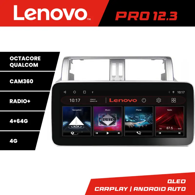 Navigație Toyota Land Cruiser Prado J150 2014-2017, 12.3 inch QLED, 4G Reducere de preț