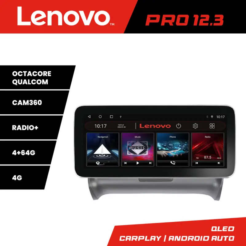 Disponibil imediat Navigație Audi TT 2004-2011 Lenovo PRO 12.3 QLED 4G DSP 4+64GB