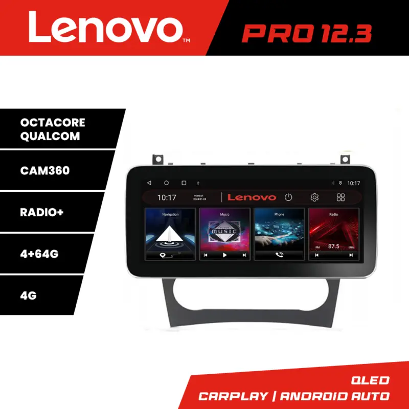 Reducere extra Navigație Android Mercedes W203 CLC Lenovo Pro 12.3 QLED 4GB+64GB 4G