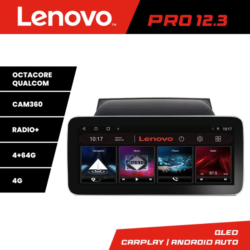 Navigatie Mitsubishi L200/Pajero 2006-2014 Lenovo PRO 12.3 QLED 4G GPS Livrare gratuită