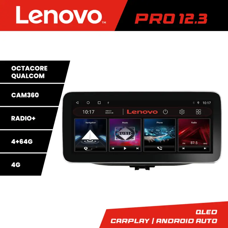 Reducere specială Navigație Hyundai i30 2017+ Lenovo Pro 12.3 QLED 4GB+64GB 4G GPS DSP