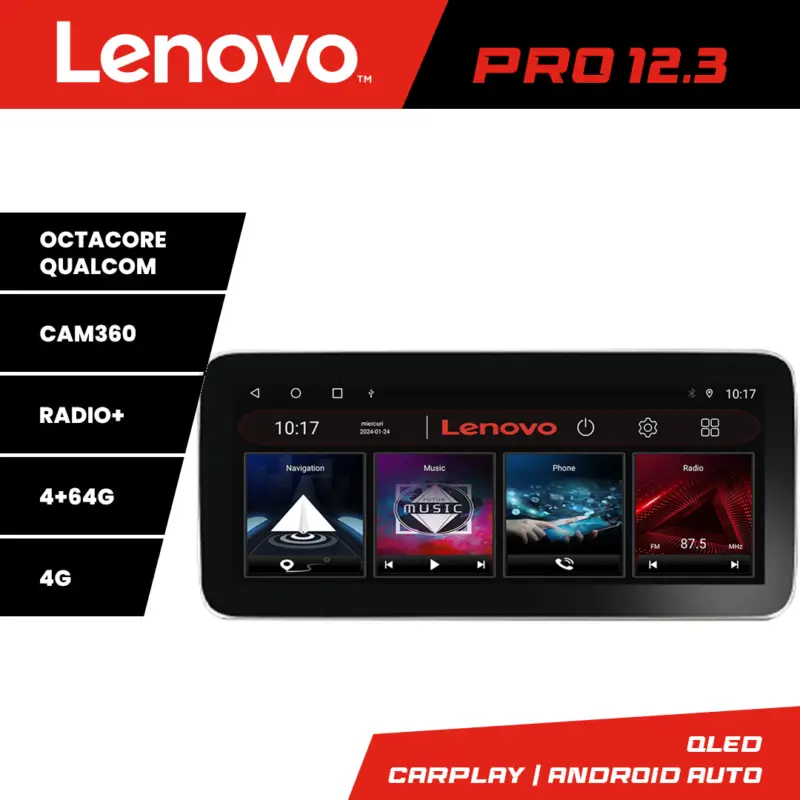 Navigație Toyota Verso 2010-2016 Lenovo PRO 12.3 QLED 4G 4+64GB Livrare rapidă