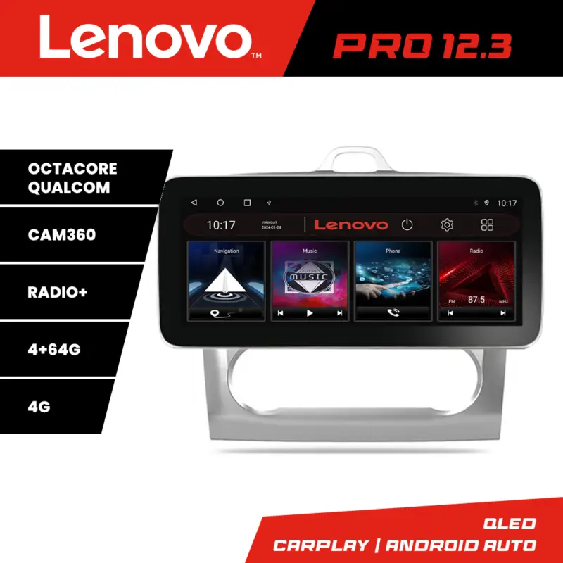 Navigatie Ford Focus 2004-2011 cu clima automata, Lenovo PRO 12.3 QLED 4G Reducere