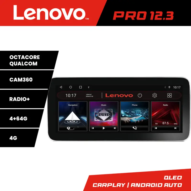 Premium Navigatie Android Chrysler Jeep Lenovo PRO 12.3 QLED 4G 4+64GB