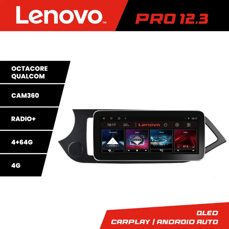 Preț mic Navigație Kia Picanto 2011-2015 Lenovo PRO 12.3 QLED 4G GPS DSP