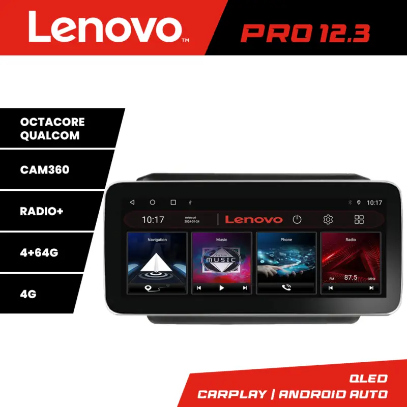 Navigație Suzuki Swift 2017+ Lenovo PRO 12.3 QLED 4GB+64GB 4G DSP Transport gratuit