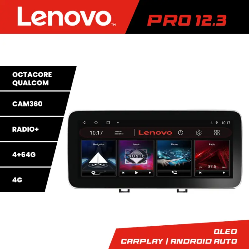 Navigație Kia Picanto 2016+ Lenovo PRO 12.3 QLED 4G, 4GB+64GB Expediere rapidă