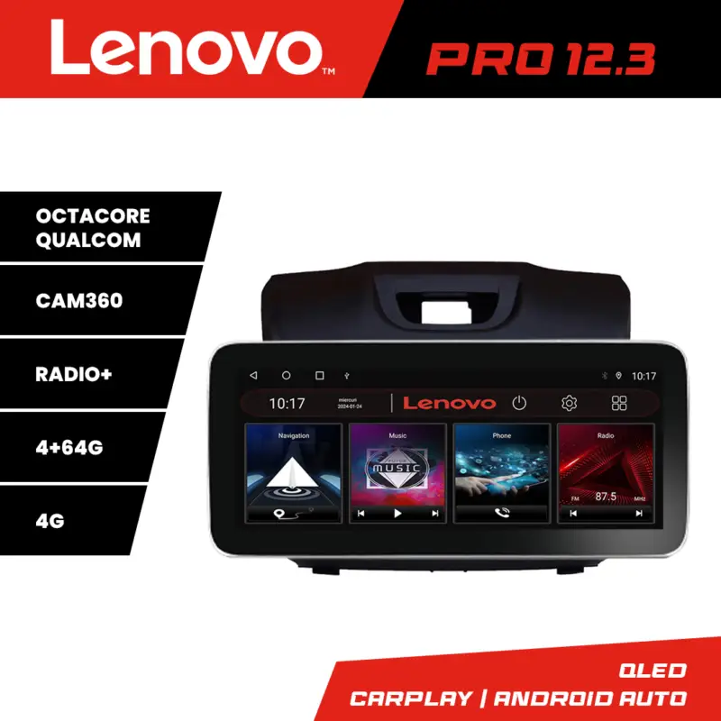 Popular Navigație Isuzu D-Max 2015+ Lenovo PRO 12.3 QLED 4GB+64GB 4G DSP