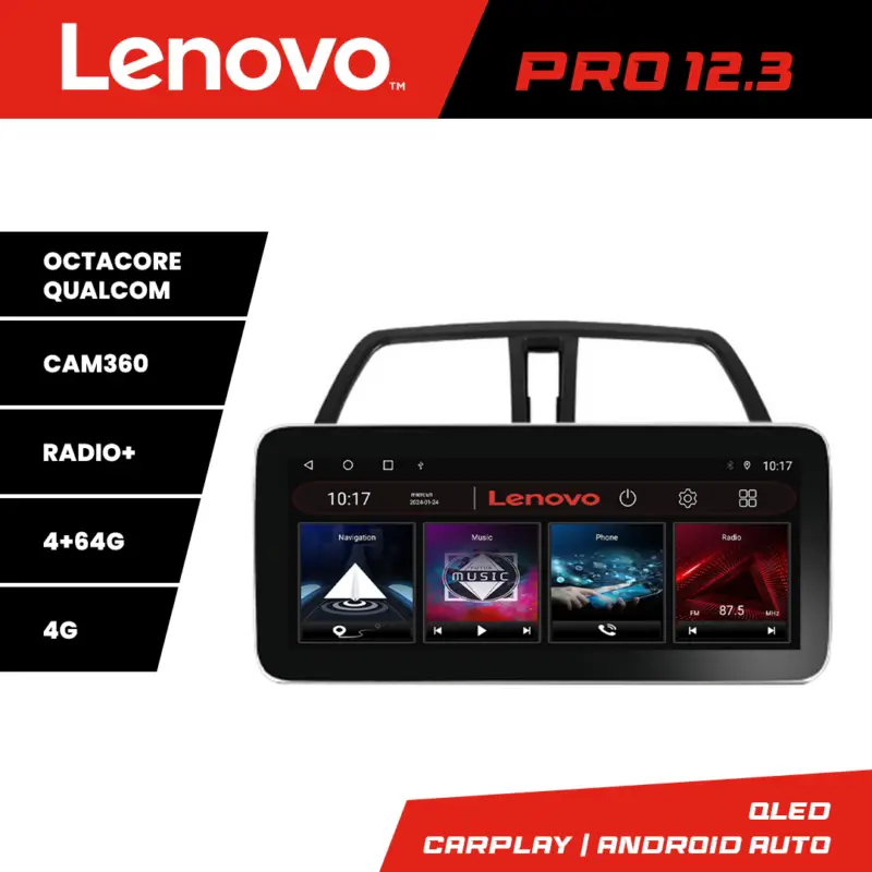 Navigatie Suzuki S-Cross Lenovo PRO 12.3 QLED 4G GPS DSP 4GB+64GB Plată sigură