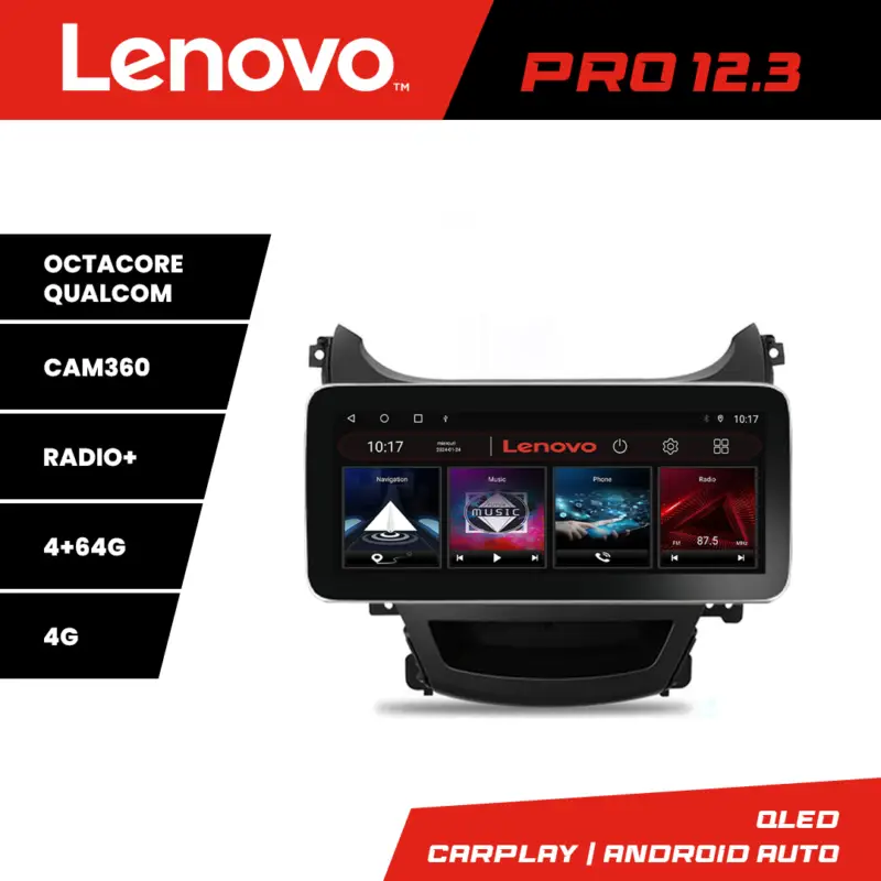 Navigatie Hyundai Elantra 2013-2015 Lenovo PRO 12.3 QLED 4G 4+64GB Livrare rapidă