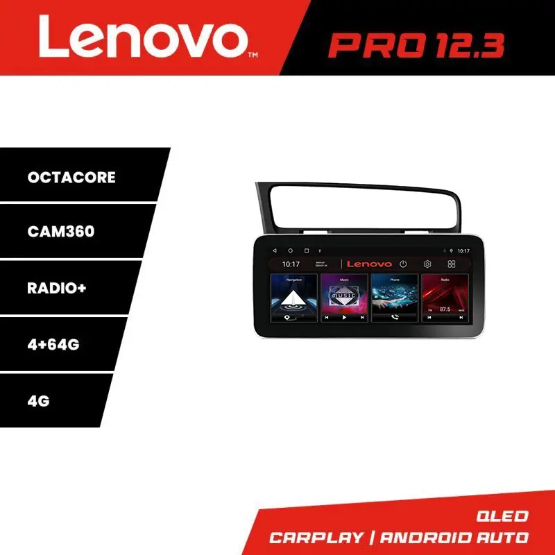 Livrare expres Navigație VW Golf 7 Lenovo PRO 12.3 inch QLED 4G GPS DSP 4+64GB