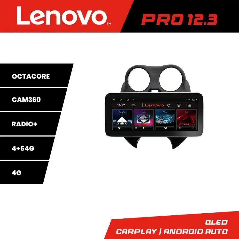 Navigație Nissan Micra 2010-2014 Lenovo PRO 12.3 QLED 4GB+64GB 4G GPS Super ofertă