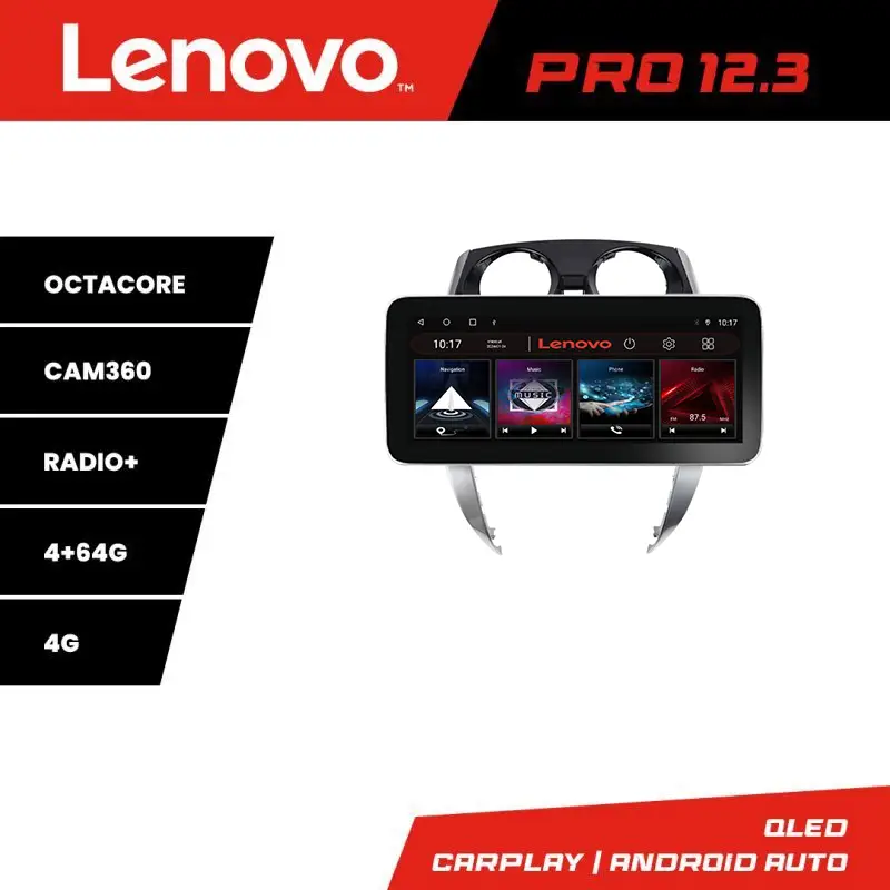 Navigatie Nissan Note 2012-2019 Lenovo PRO 12.3 QLED 4GB+64GB 4G Disponibil imediat