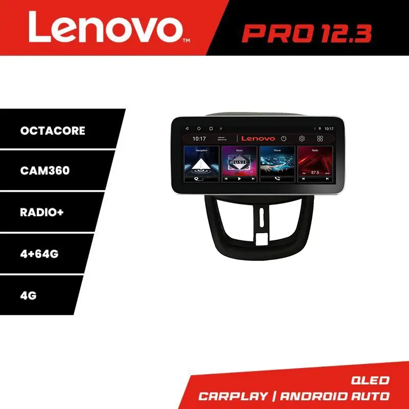 Preferatul clienților Navigație Peugeot 207 Lenovo PRO 12.3 QLED, 4GB RAM, 64GB, 4G