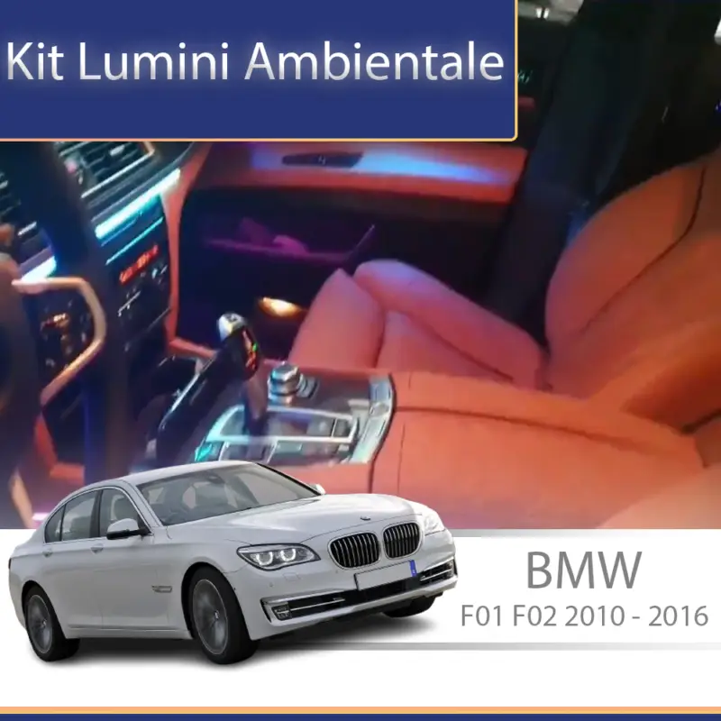 Noutate Kit lumini ambientale dedicate BMW Seria 7 F01/F02 2010-2016 cu control din telefon
