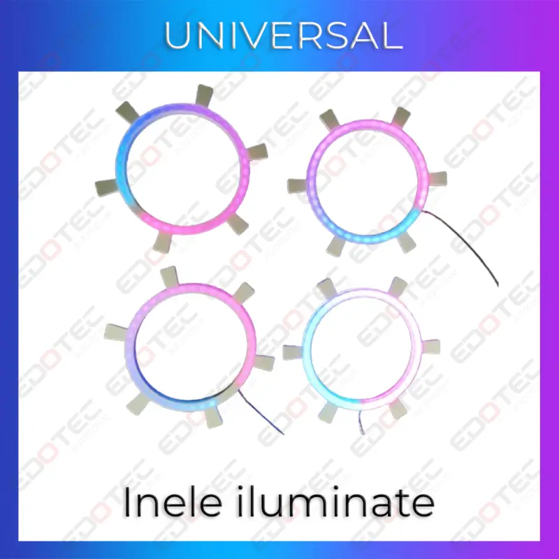 Lumini ambientale auto universale RGB, set complet cu control din telefon Reducere extra