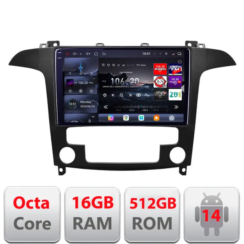 Cumpără online Navigație Android Ford S-Max 2008-2012 Edotec QLED 2K 16GB RAM 512GB