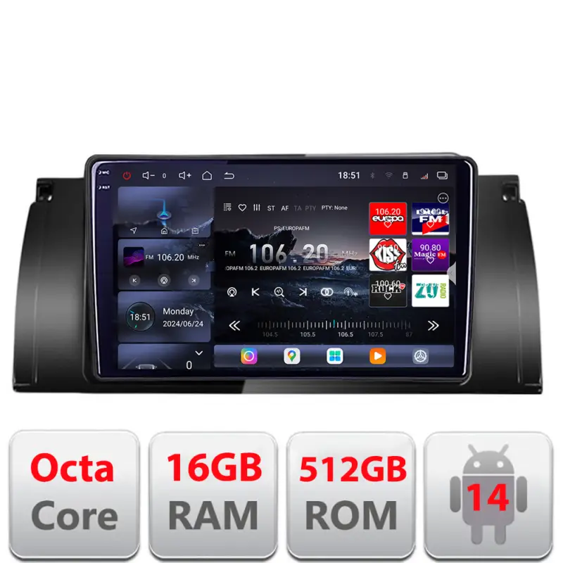 Navigație BMW E39 și E53 Edotec QLED 2K, 16GB RAM, 512GB, Android Ofertă
