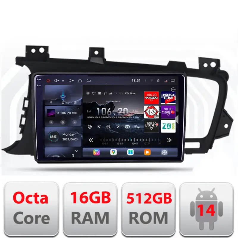 Navigatie Android Kia Optima 2011-2015 Edotec QLED 2K, 16GB RAM, 512GB Premium