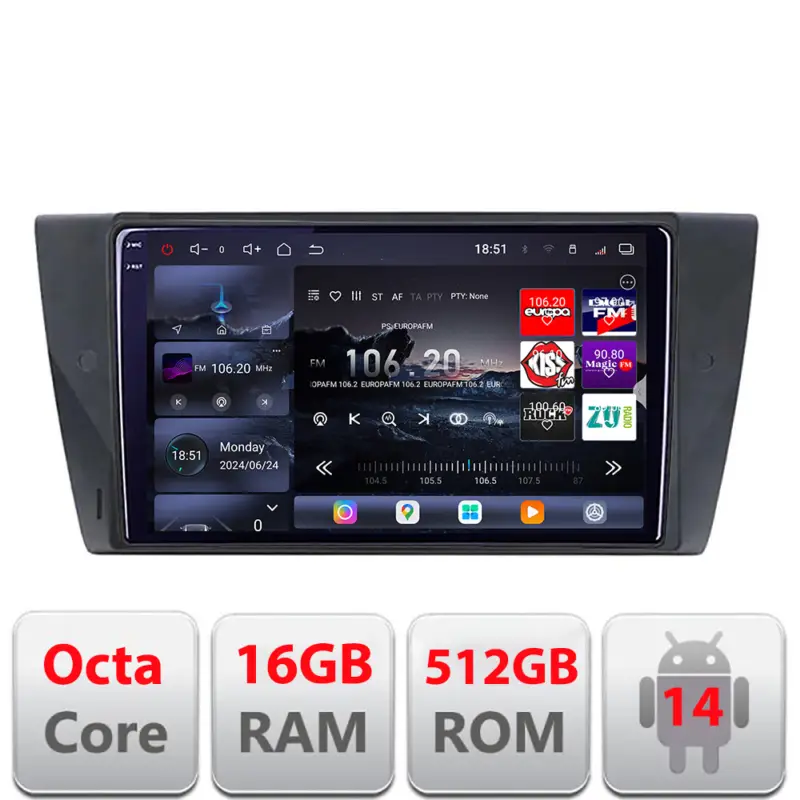 Ofertă de sezon Navigație BMW Seria 3 E90/E91/E92/E93 2006-2011 QLED 2K 16GB+512GB Android
