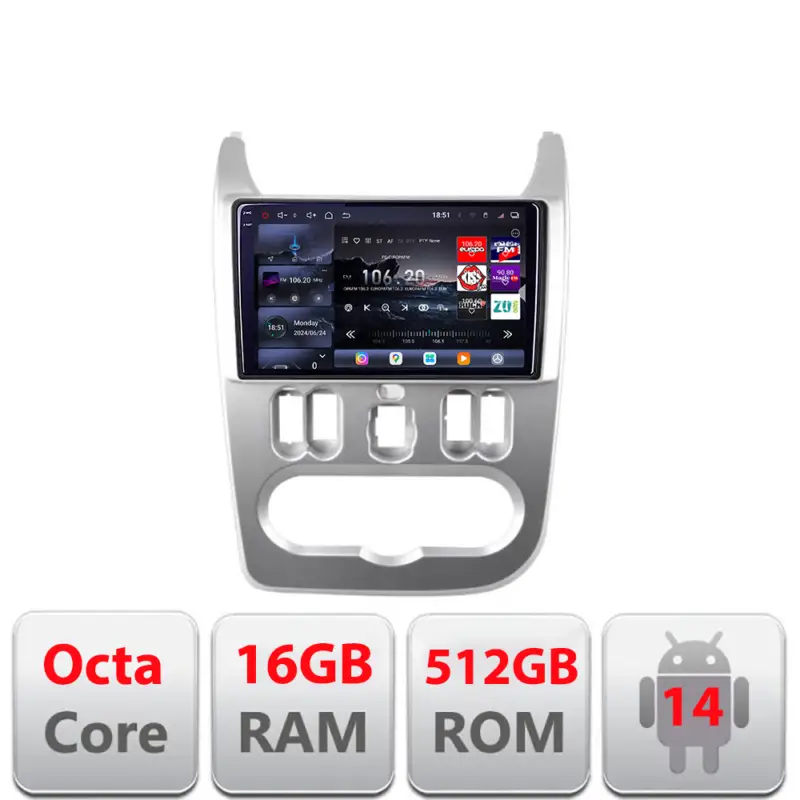 Expediere rapidă Navigație Dacia Duster 2010-2012 Edotec QLED 2K, 16GB RAM, 512GB