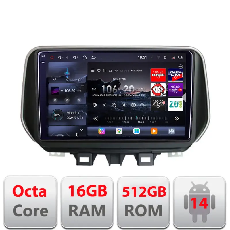 Navigație Android Hyundai Tucson 2015-2020 Edotec QLED 2K 16GB+512GB Cumpără acum