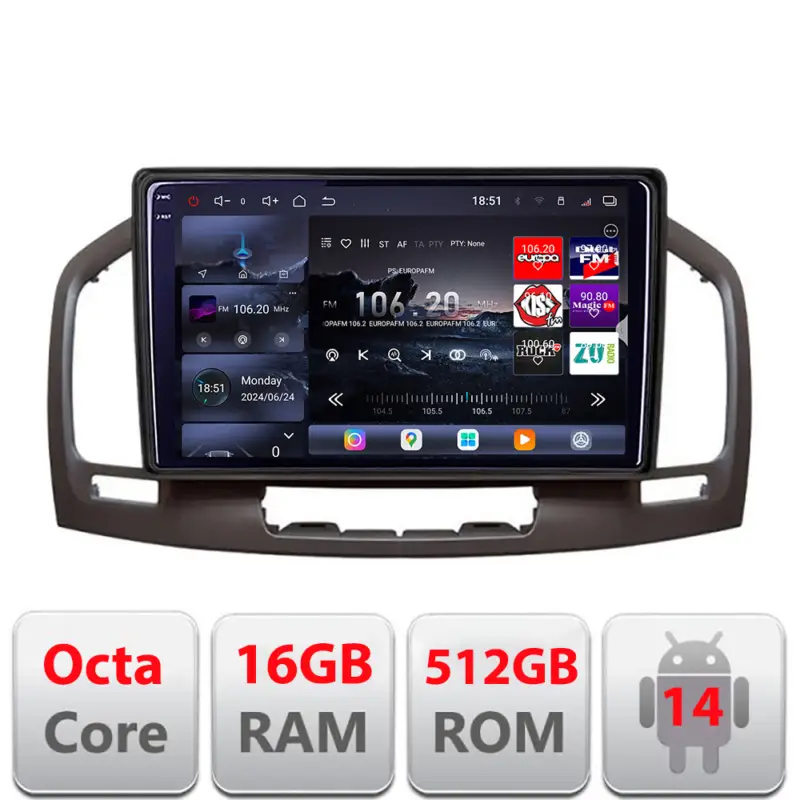 Plată sigură Navigatie Opel Insignia 2009-2013 Edotec QLED 2K Android 16GB+512GB 360