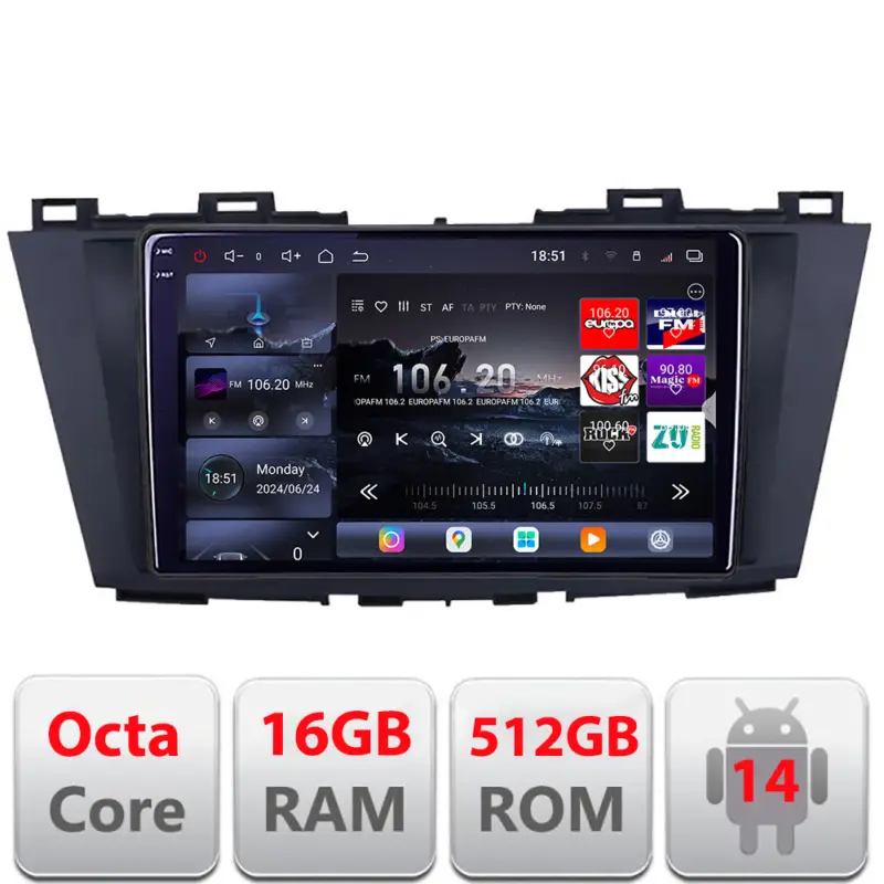 Navigație Android Mazda 5 2010-2017 Edotec QLED 2K 16GB RAM 512GB Ofertă de sezon