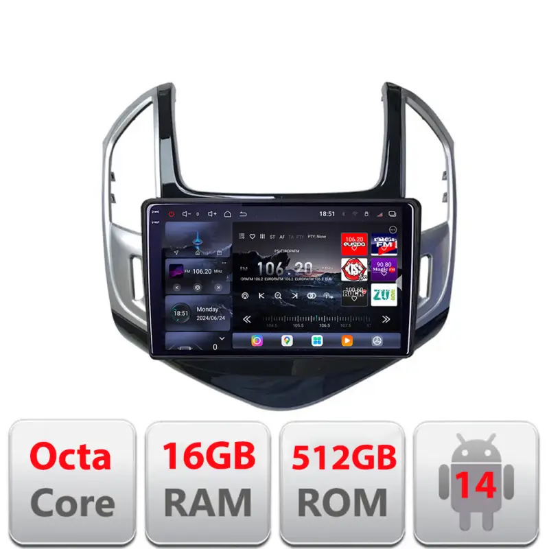 Navigație Android Chevrolet Cruze 2013+ Edotec QLED 2K, 16GB RAM, 512GB Retur ușor