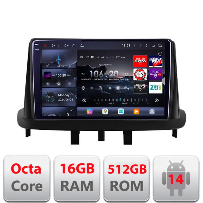 Cumpără online Navigatie Renault Megane 3 / Fluence 2010-2016 QLED 2K 16GB+512GB Android