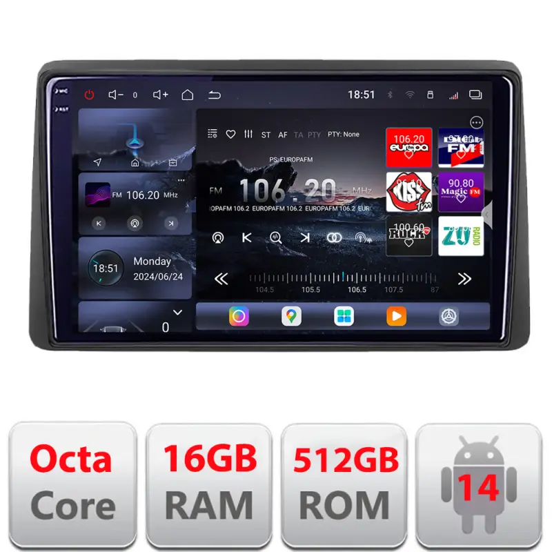 Navigație Android Dacia Duster 2019+ Edotec QLED 2K, 16GB RAM, 512GB Reducere de preț