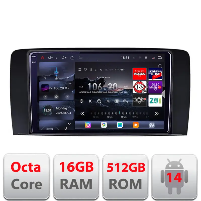 Navigatie Android Mercedes Clasa R W251 2005-2012 QLED 2K 16+512GB Discount