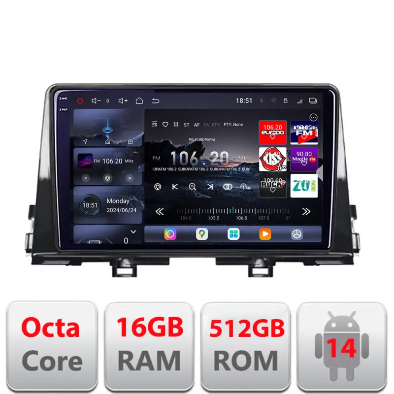 Vezi acum Navigatie Android Kia Picanto 2016+ Edotec QLED 2K, 16GB RAM, 512GB