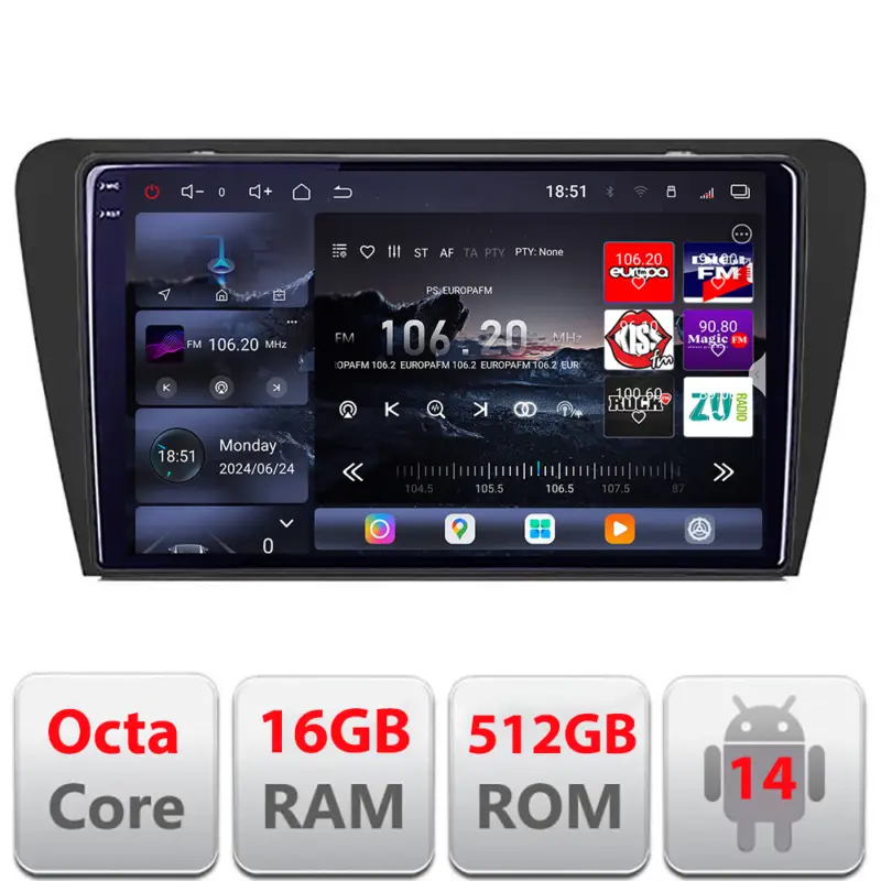 Navigație Android Skoda Octavia 3 2013-2020 QLED 2K 16GB+512GB 360 Bestseller